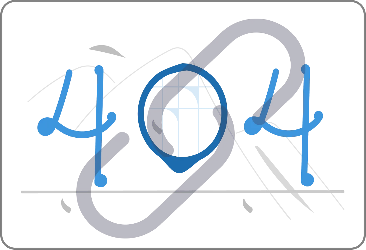 Illustration of a hand-drawn 404 over a broken chain link