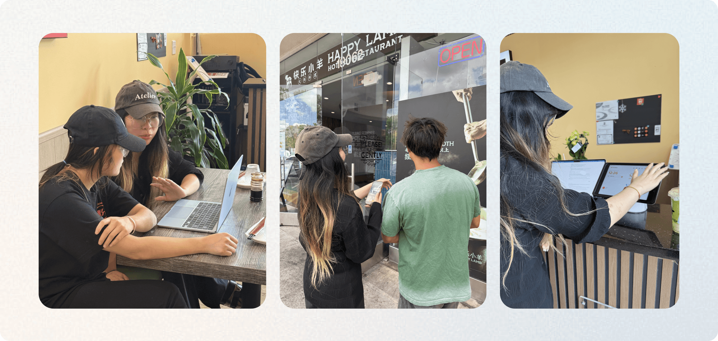 Field research with merchants, including interviews, observation, and interface review